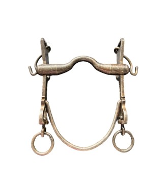 BOCADO VAQUERO INOXIDABLE PAVONADO CON CADENILLA